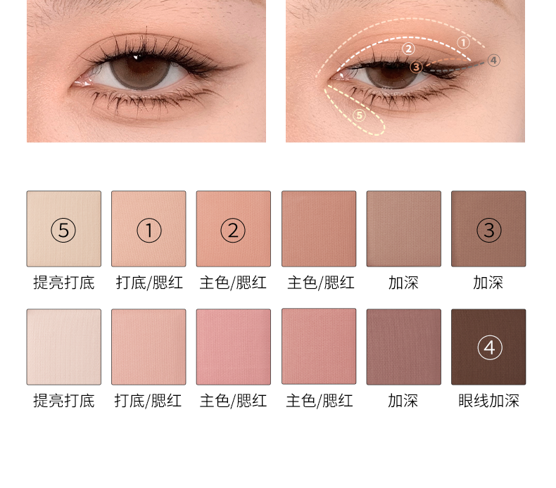 JOOCYEE 12 Shades Eyeshadow Palette Long-lasting Pearlized Gel Smooth High color Soft Matte Texture Eye Makeup Cosmetics