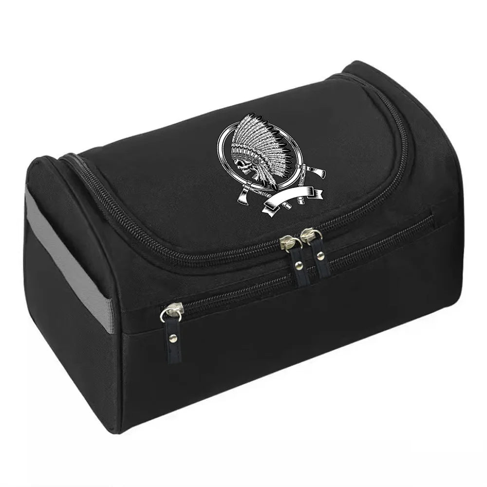 2023 MakeUp Wash Pouch Women's Travel Toiletries Bag Hook Up Cosmetic Bags Men Zipper Handbag Make Up Case Skull Print Organizer