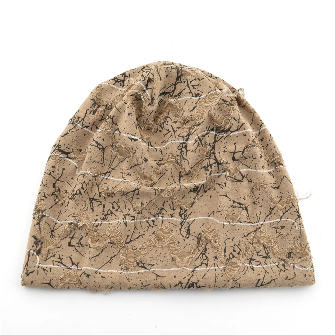 Distressed marble print Beanie Men Unisex Vintage Streetwear Hip Hop Hat Women's Spring Fall Knit Cap For Casual Sport