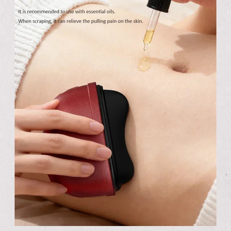 Electric Gua Sha Massager with LED Light Bian Stone Scraping Massage Tool for Face Neck Back Skin Care Lift