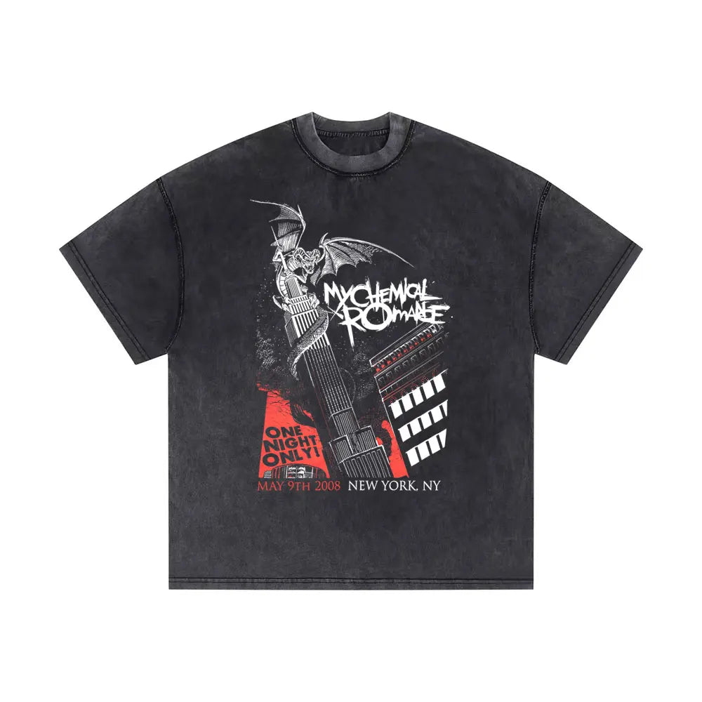 Washed Vintage My Chemical Romance 2007 Tour T Shirt Men Women Parade Punk Emo Rock Band T-shirts Man Fashion Oversized T Shirts