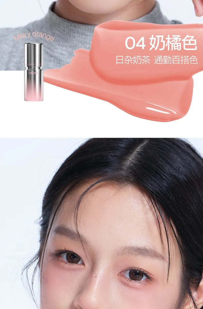 I wawa Bang Bang Liquid Blush,Cheek & Lip Tint,Natural Water Glow Dewy Finish,Long-Lasting Face Makeup Blusher Stick