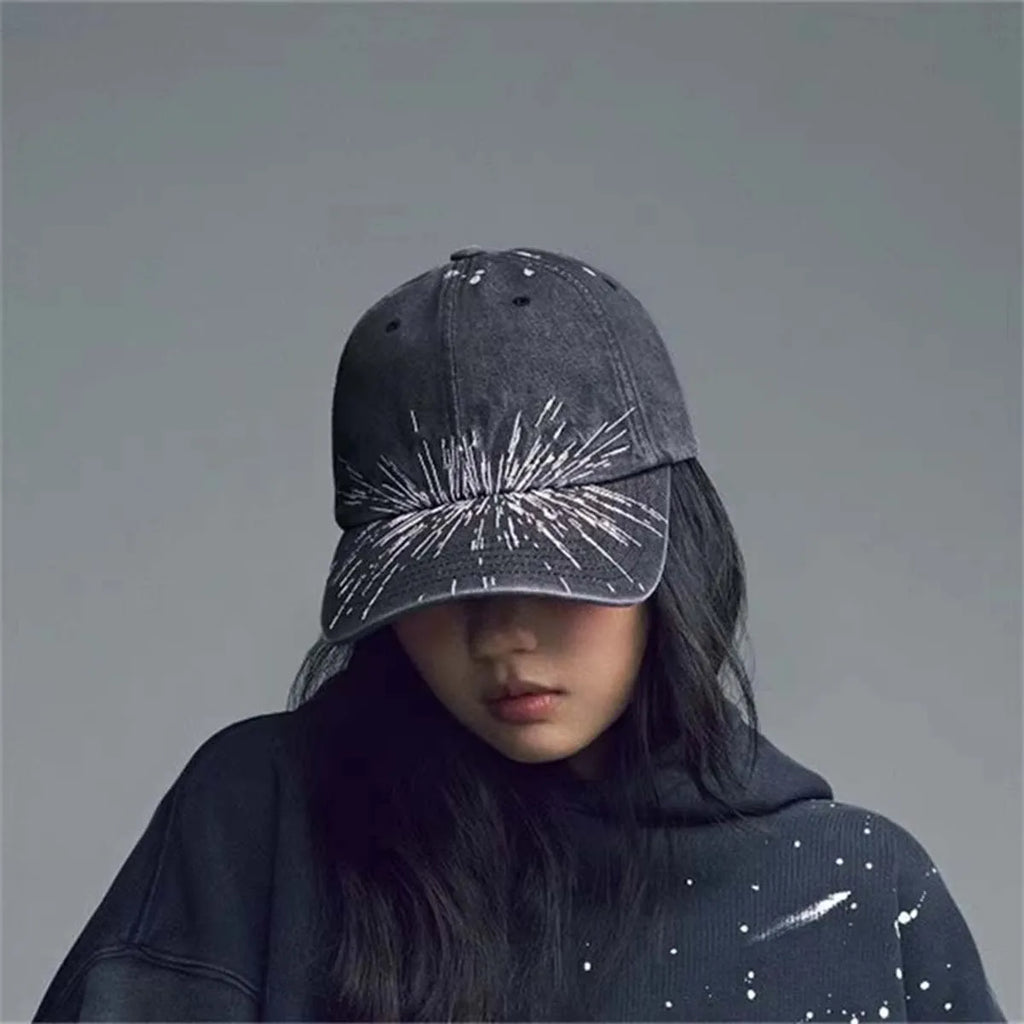 Hot-selling 2 Styles Washed Cotton Baseball Cap With Printed Distressed Soft Top Denim Hat Vintage Hat For Men & Women