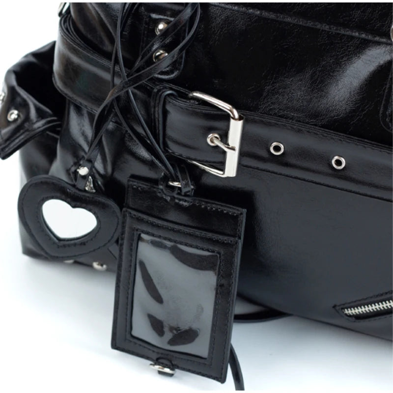 New Fashion Rivet Motorcycle Bag Casual Ladies Versatile Texture Handbag Fashionable Commuting Versatile Shoulder Messenger Bag