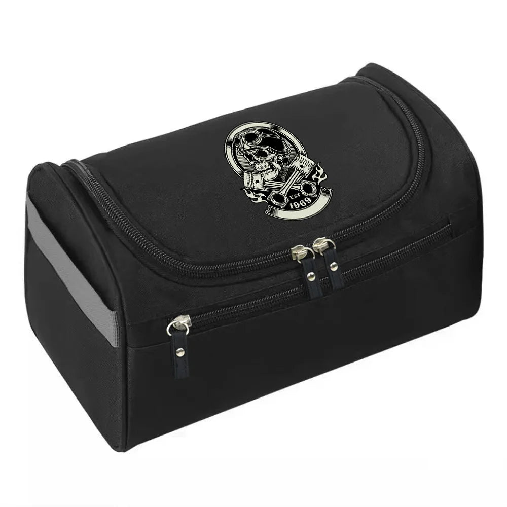 2023 MakeUp Wash Pouch Women's Travel Toiletries Bag Hook Up Cosmetic Bags Men Zipper Handbag Make Up Case Skull Print Organizer