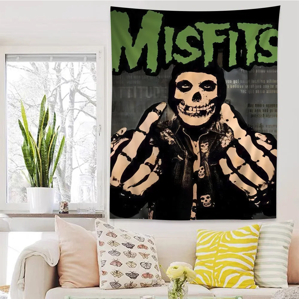 Misfits Hot Poster Horror Punk Rock Music Printed Large Wall Tapestry Hanging Tarot Hippie Wall Rugs Dorm Art Home Decor