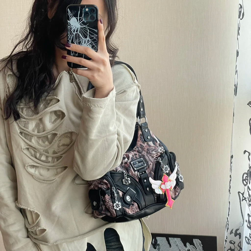 Angel Kiss Soft Tote Bag Women Handbags Small Top-handle Fashion Satchel Multi-Pockets Crossbody Shoulder Bag Hobos Phone Pack