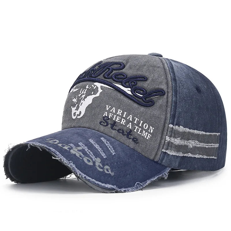 Four Seasons  Baseball Cap Casual Wash Embroidered Cap Curved Brim Bowler Sun Hat Vintage distressed
