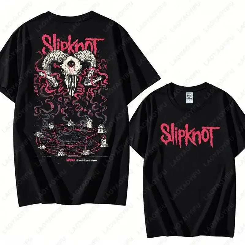 Vintage S-Slipknots Prepare for Hell Tour Black Cotton Tshirt Heavy Metal Rock Band Men Women  Hip Hop Aesthetic Graphic Tshirts