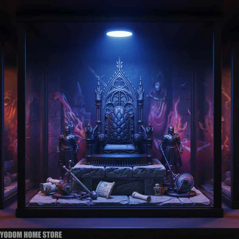 3d Printed Gothic Style Throne Exquisite Patterns Cool Look for 1/12 1/14 Doll Figure Home Decor Desk Decoration