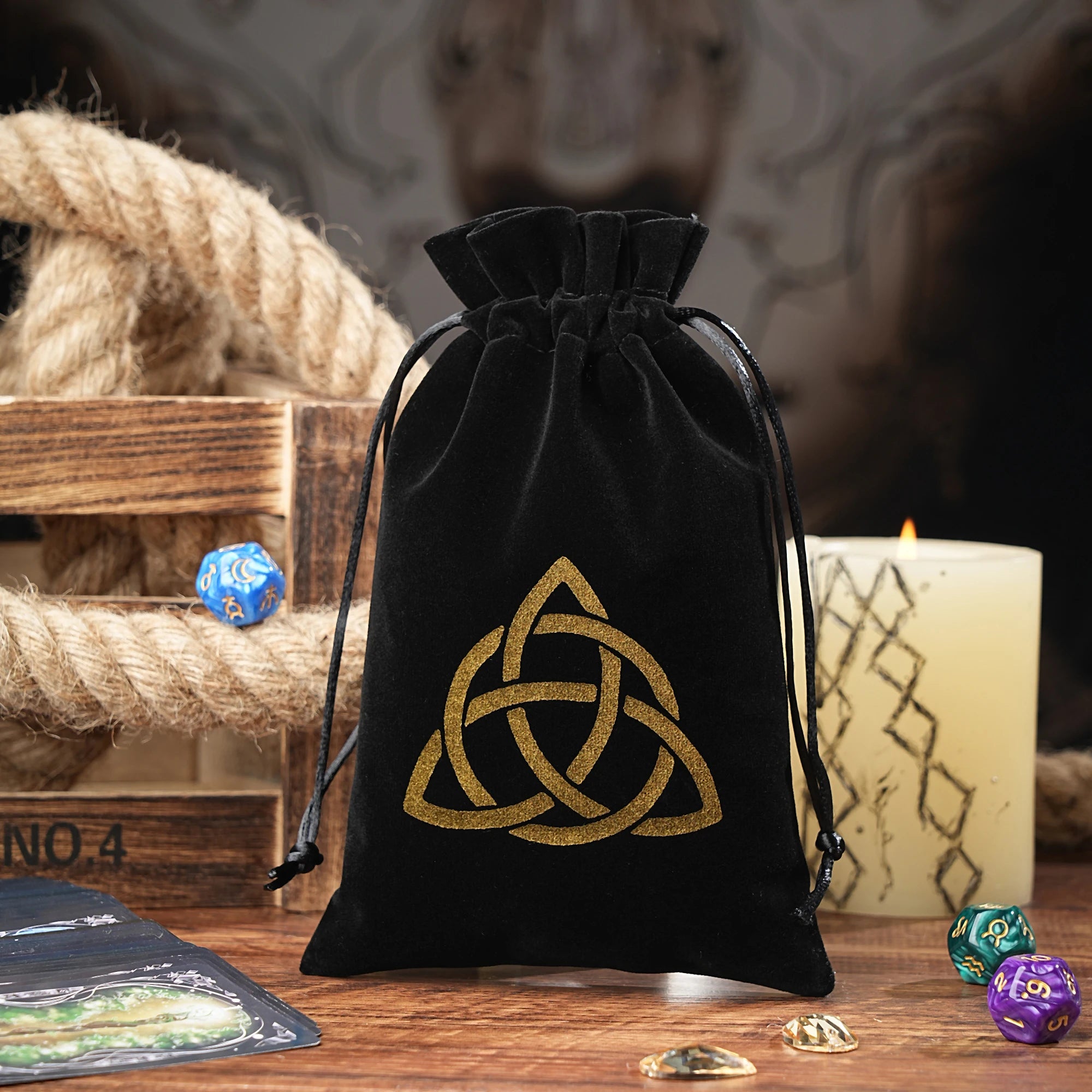 15/1pcs 14x22cm Black Velvet Moon Phase Tarots Cards Storage Bag Jewelry Pouch Travel Cosmetic Gift Bag Hand bag Coin Dice bag