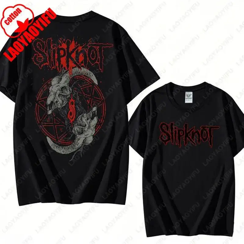 Vintage S-Slipknots Prepare for Hell Tour Black Cotton Tshirt Heavy Metal Rock Band Men Women  Hip Hop Aesthetic Graphic Tshirts
