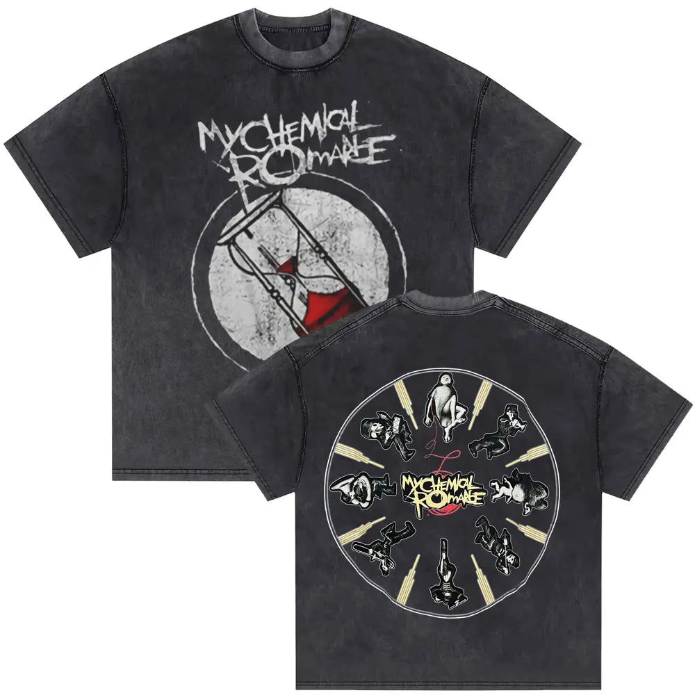 Washed Vintage My Chemical Romance 2007 Tour T Shirt Men Women Parade Punk Emo Rock Band T-shirts Man Fashion Oversized T Shirts
