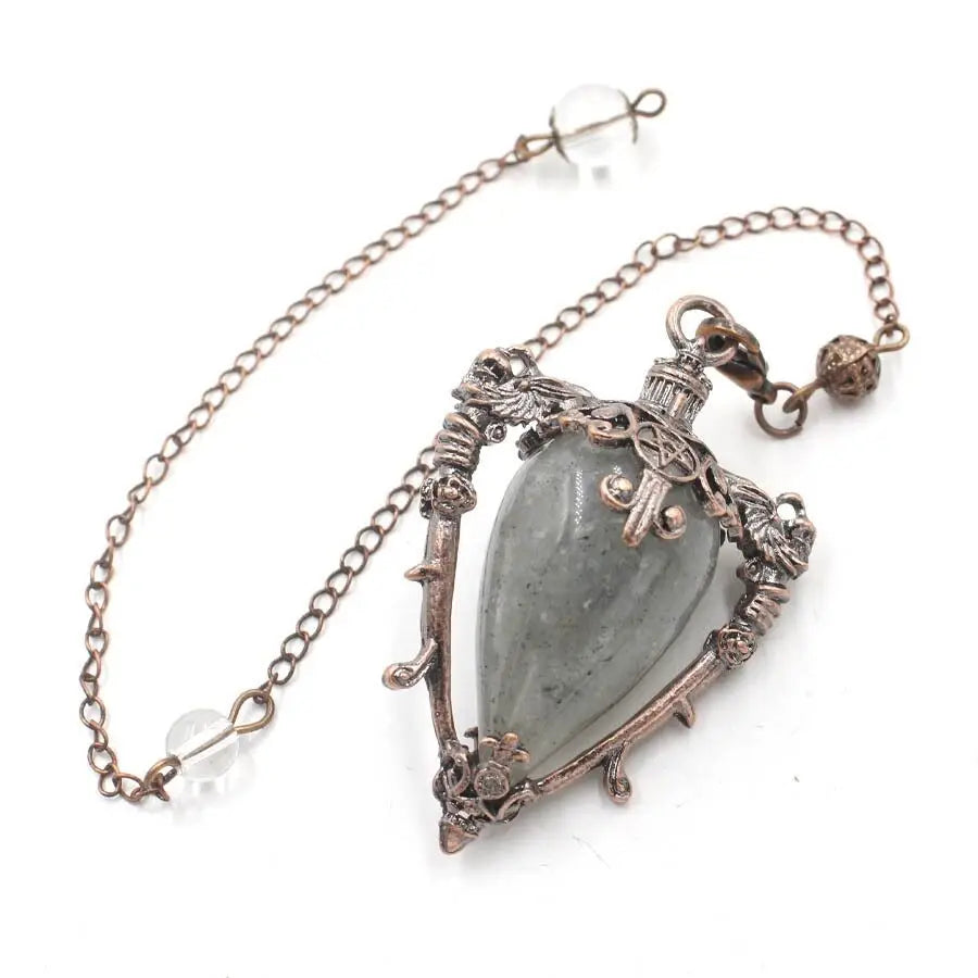 Healing Natural Stone Crystal Pendulums for Divination Black Obsidian Pendant Quartz Pendulum Dowsing Spiritual  Pendulos X202