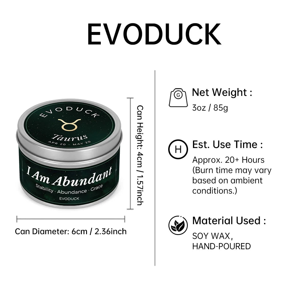 aurus Zodiac Scented Candle, Botanical Vanilla, Astrology Aromatherapy Candle in Tin, Home Fragrance Decor Birthday Gift, 3oz