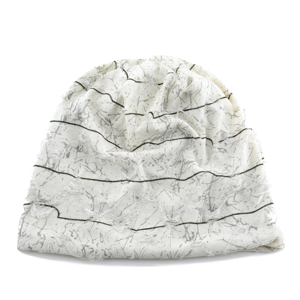 Distressed marble print Beanie Men Unisex Vintage Streetwear Hip Hop Hat Women's Spring Fall Knit Cap For Casual Sport