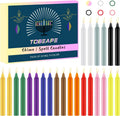 24 Pieces of 4-Inch Colored Stick Candles, Drip-Free, Smokeless, Unscented, Household Dinner Candles, Hand-Poured, High-Quality, Suitable for Churches, Homes, Weddings, Parties, Seasonal Celebrations, Emergencies, and Home De