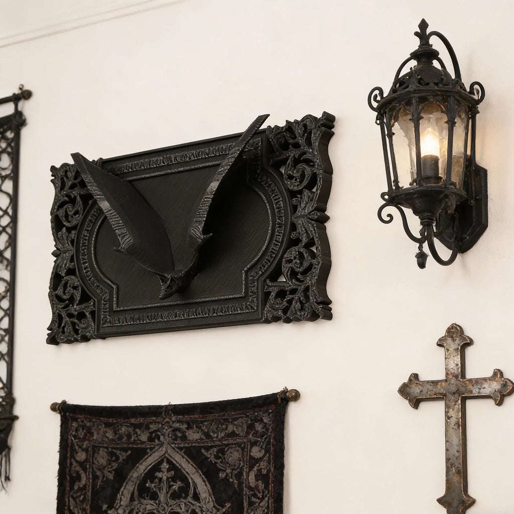 Cross-Border Gothic Dark Style 3D Bat Relief Decorative Frame For Dark Retro-Style Home Wall Decoration Scenario