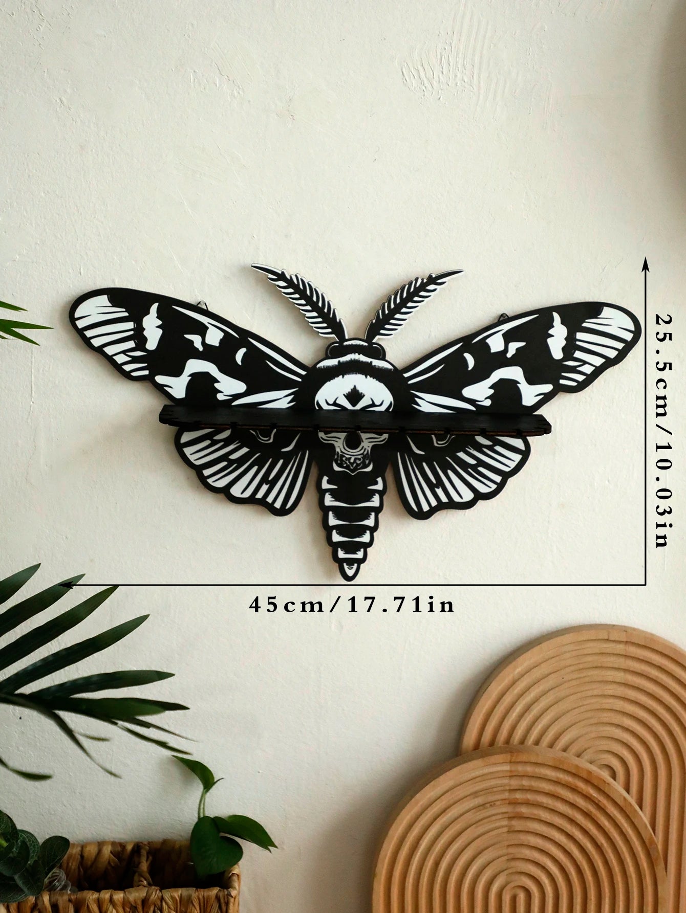 Halloween Floating Wall Shelf Dragonfly Butterfly Crystal Shelf Display for Halloween Party Wall Decorations Gothic Home Decor