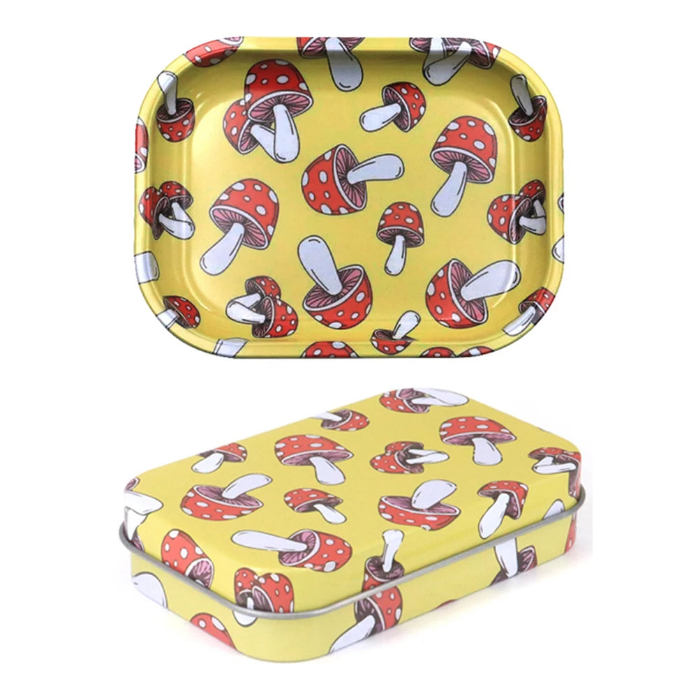 18*14cm Metal Rolling Storage Tray with  TinPlate Storage Box Tobacco Cigarettes Cases Holder Smoking Accessories