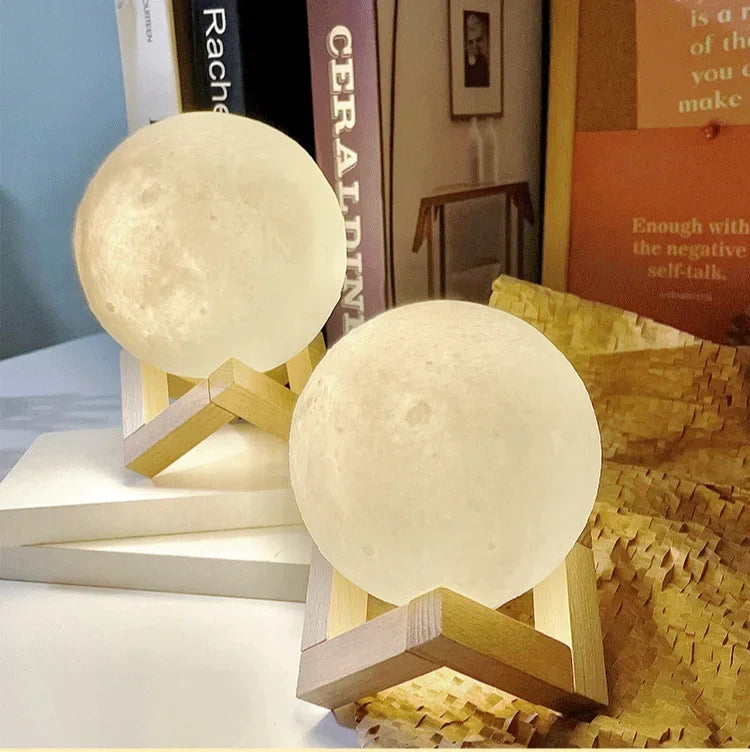 3D Printed Moon Lamp LED 16 Colors Rechargeable Night Light Touch The Moon Children's Night Light Home Decor Birthday Gifts