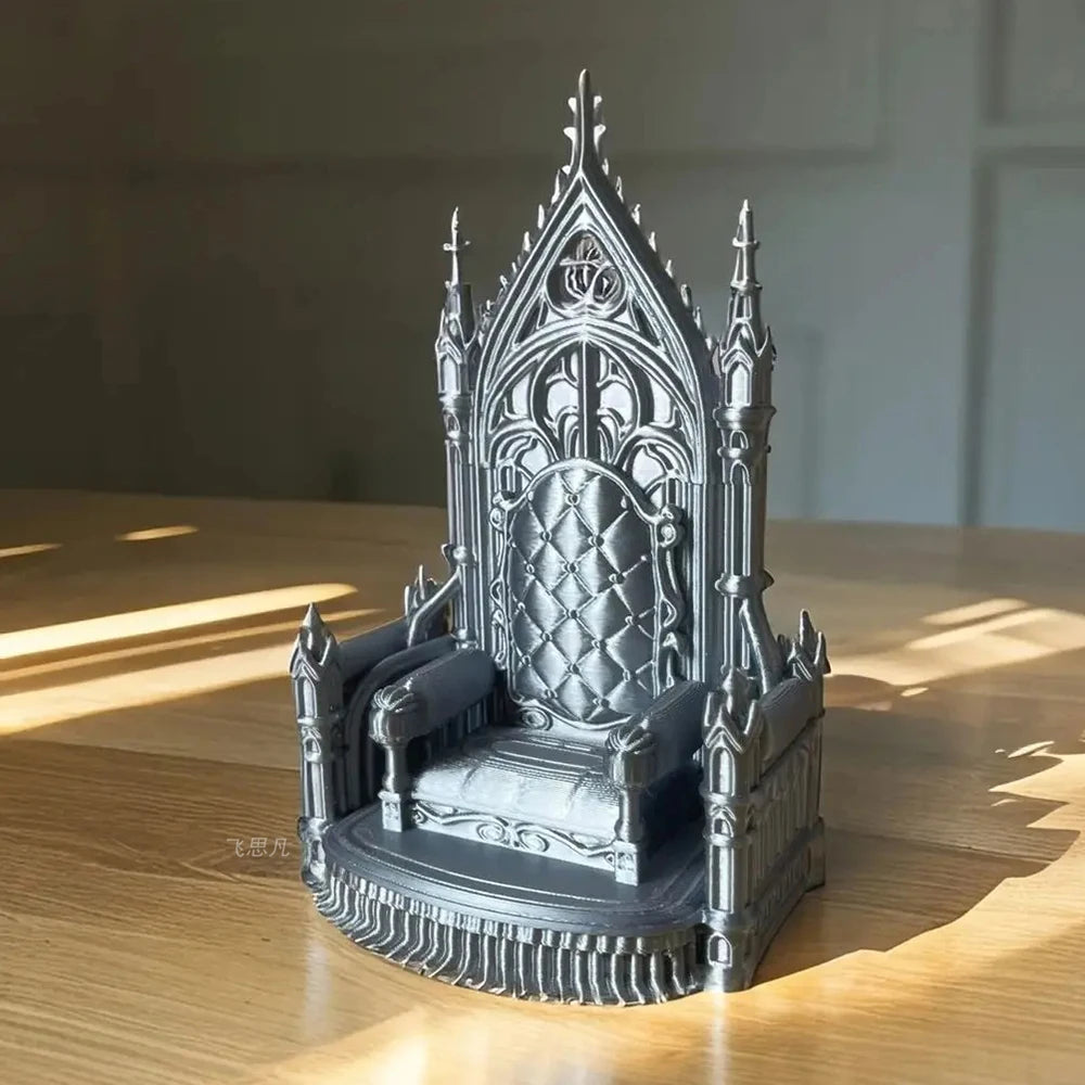 3d Printed Gothic Style Throne Exquisite Patterns Cool Look for 1/12 1/14 Doll Figure Home Decor Desk Decoration