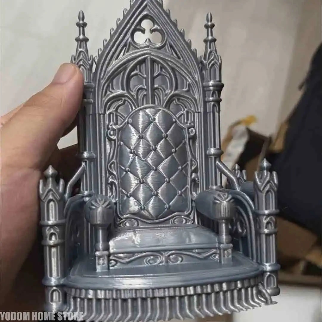 3d Printed Gothic Style Throne Exquisite Patterns Cool Look for 1/12 1/14 Doll Figure Home Decor Desk Decoration