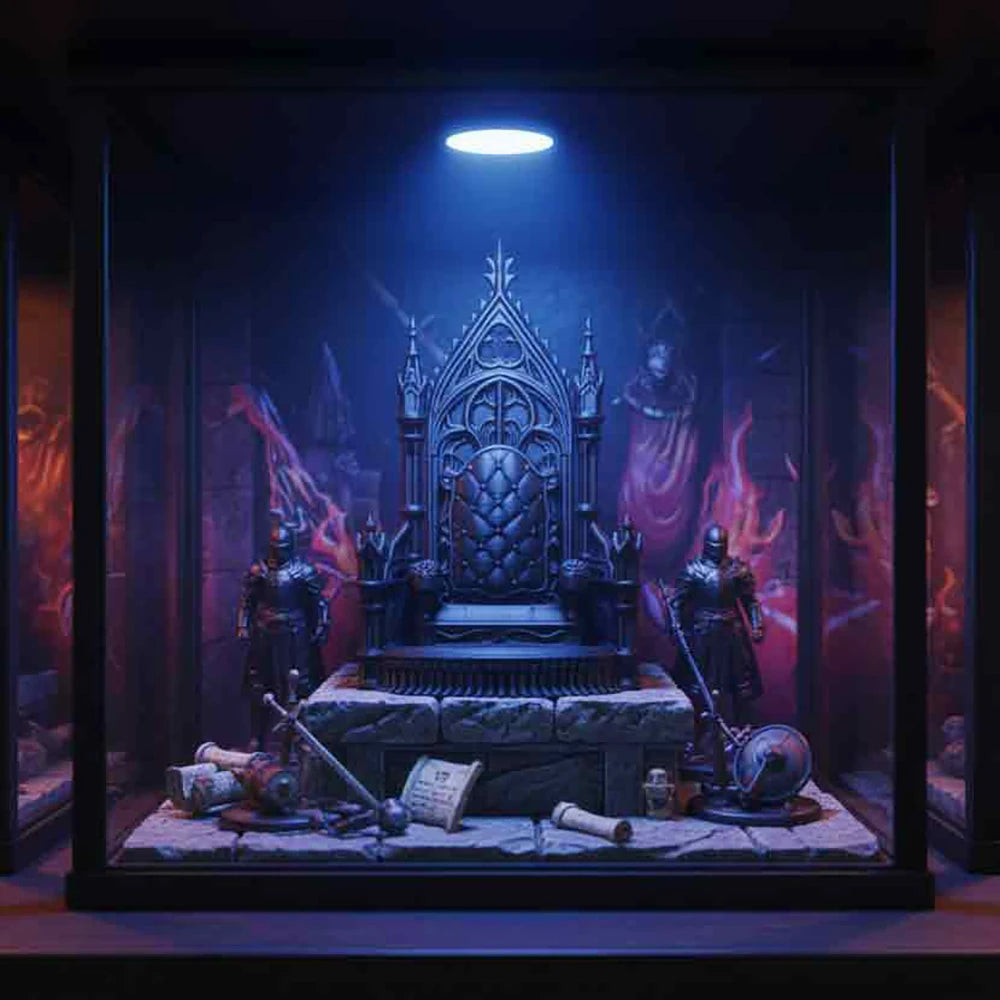3d Printed Gothic Style Throne Exquisite Patterns Cool Look for 1/12 1/14 Doll Figure Home Decor Desk Decoration