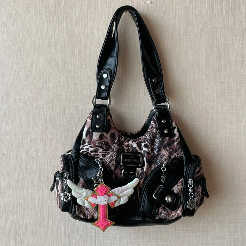 Angel Kiss Soft Tote Bag Women Handbags Small Top-handle Fashion Satchel Multi-Pockets Crossbody Shoulder Bag Hobos Phone Pack