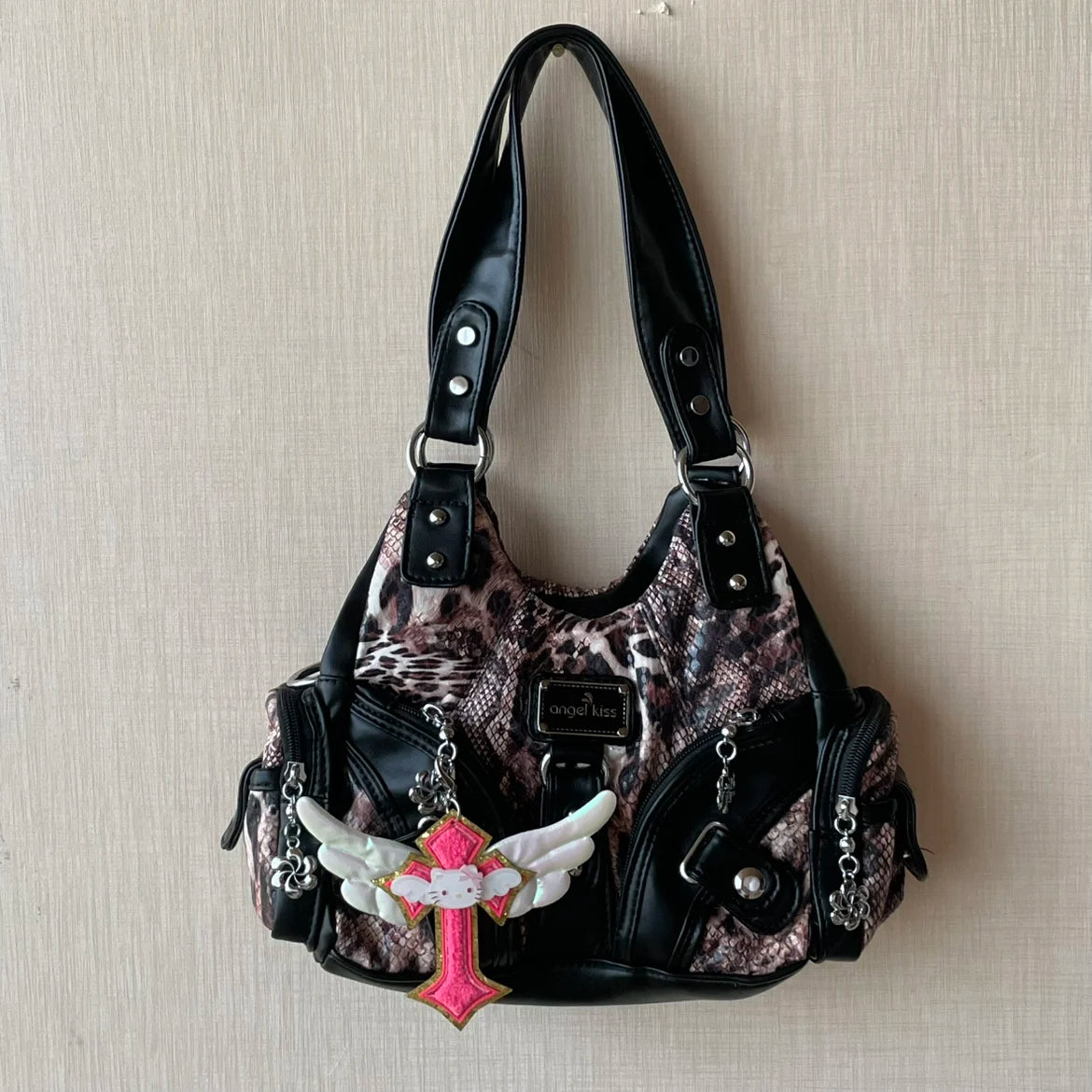 Angel Kiss Soft Tote Bag Women Handbags Small Top-handle Fashion Satchel Multi-Pockets Crossbody Shoulder Bag Hobos Phone Pack