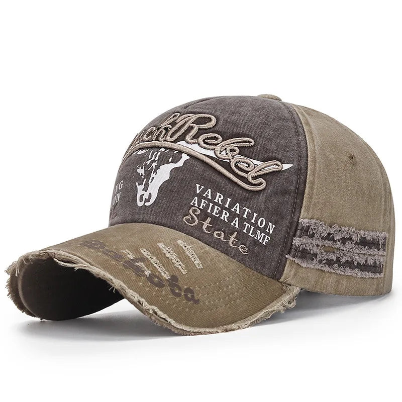 Four Seasons  Baseball Cap Casual Wash Embroidered Cap Curved Brim Bowler Sun Hat Vintage distressed