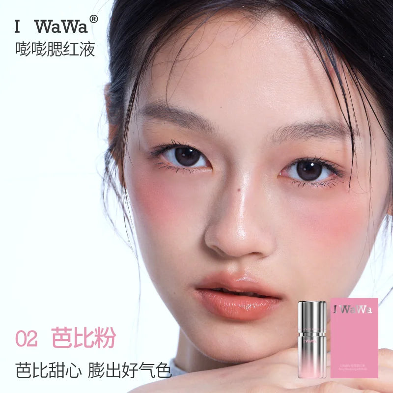 I wawa Bang Bang Liquid Blush,Cheek & Lip Tint,Natural Water Glow Dewy Finish,Long-Lasting Face Makeup Blusher Stick