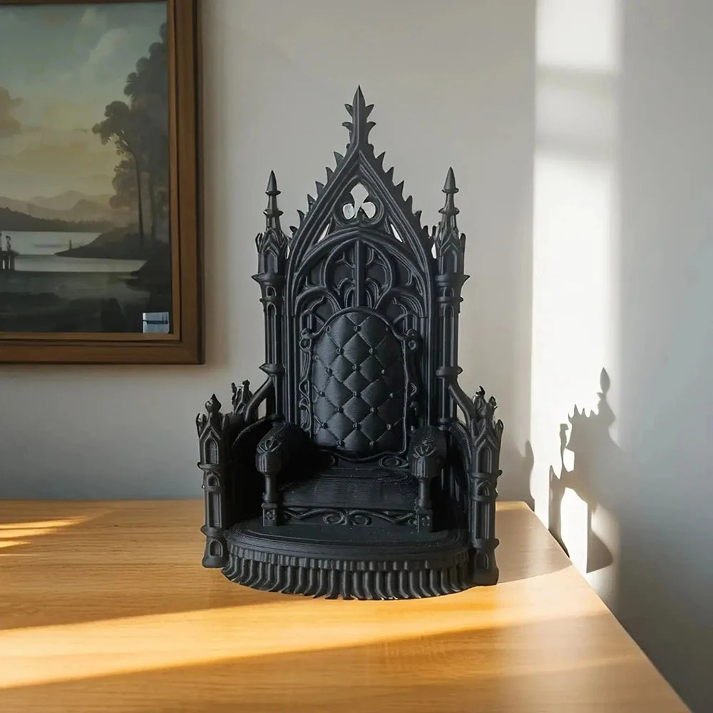 3d Printed Gothic Style Throne Exquisite Patterns Cool Look for 1/12 1/14 Doll Figure Home Decor Desk Decoration