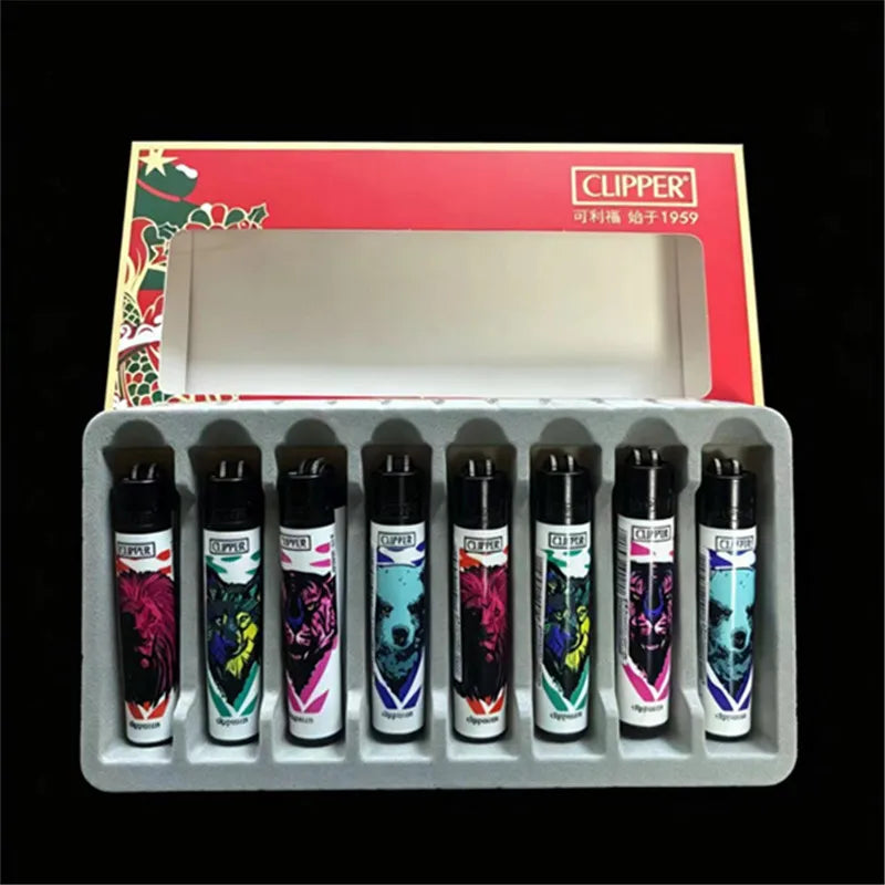 Clipper Open Flame Lighter with Grinding Wheel Small Inflatable Personalized Pattern Men's Smoking Gift