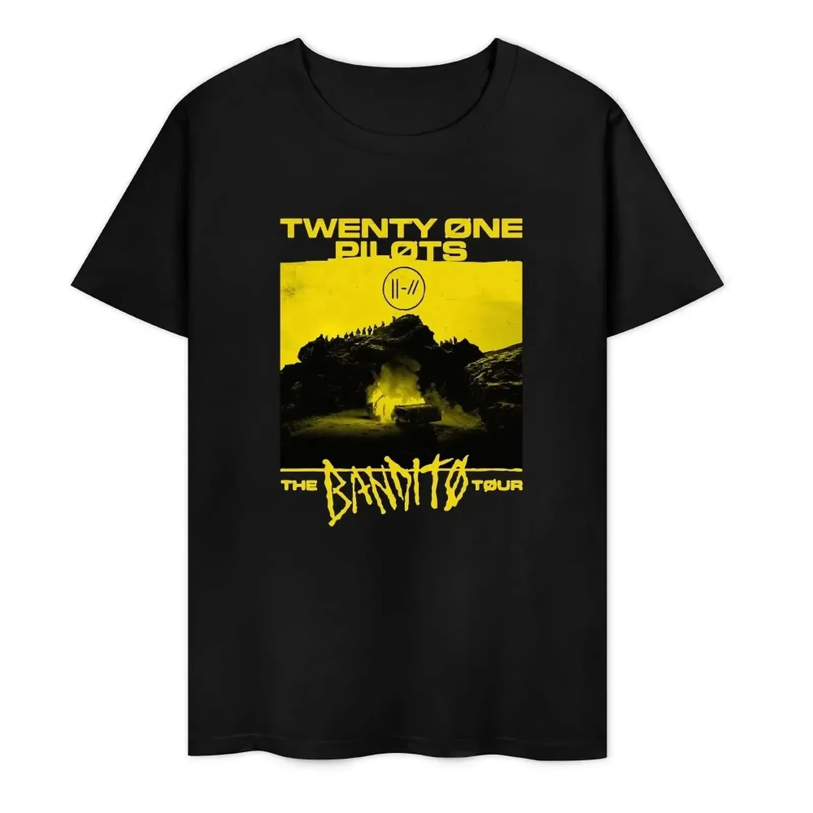 Twenty One Pilots Band World Tour Back T-shirt Women Men Short Sleeve Oversized Rapper Hip Hop Punk Street Harajuku Unisex Tees