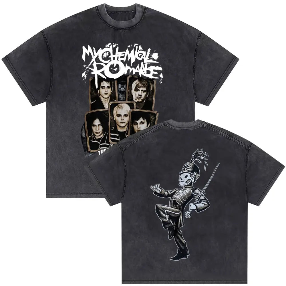 Washed Vintage My Chemical Romance 2007 Tour T Shirt Men Women Parade Punk Emo Rock Band T-shirts Man Fashion Oversized T Shirts