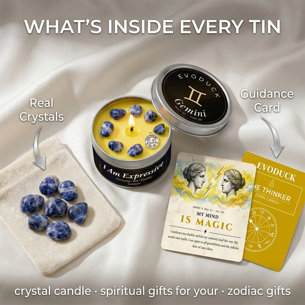 Gemini Constellation Scented Candle, Lemon Basil, Astrology Aromatherapy Candle in Tin, Home Fragrance Decor Birthday Gift, 3oz