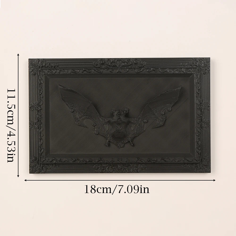 Cross-Border Gothic Dark Style 3D Bat Relief Decorative Frame For Dark Retro-Style Home Wall Decoration Scenario