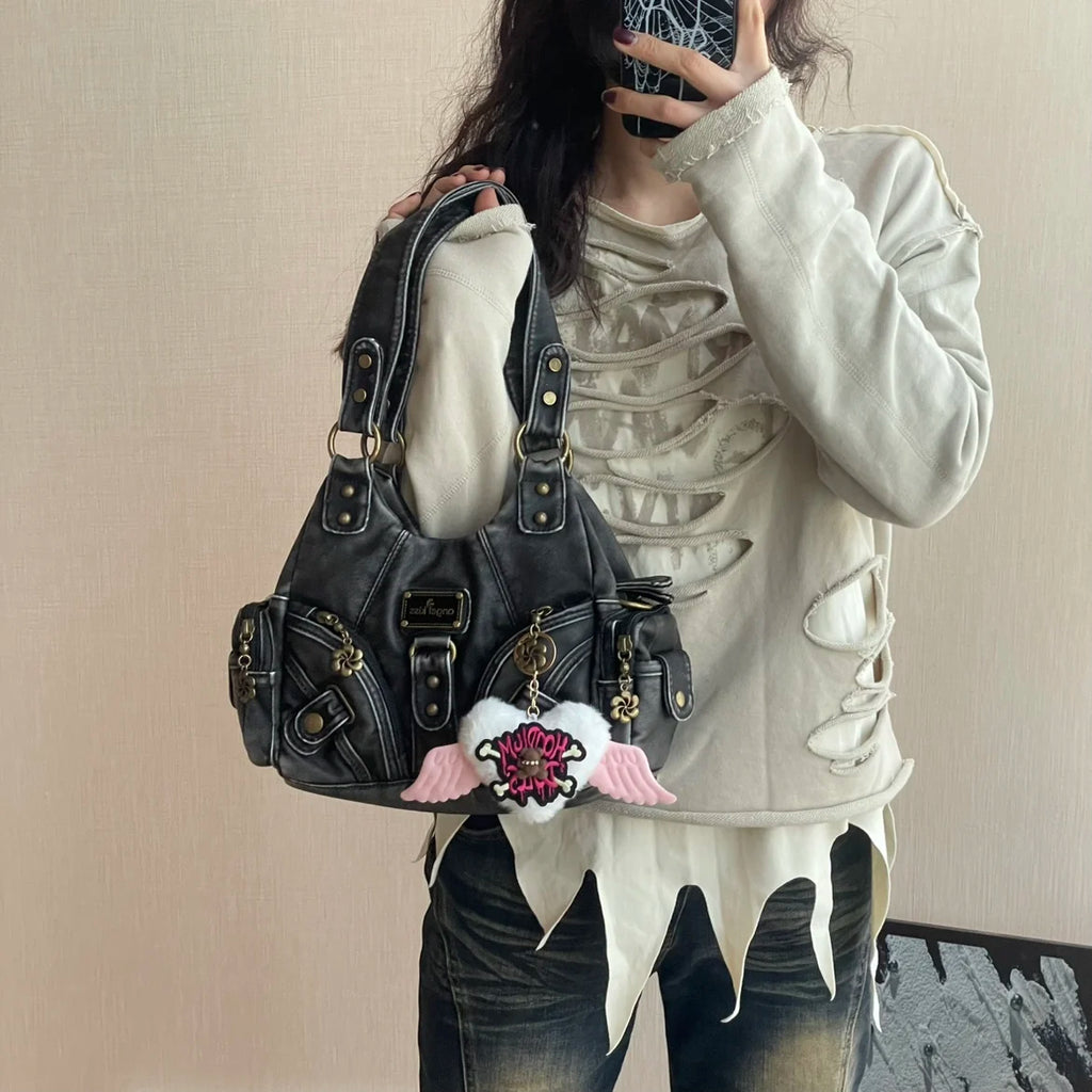Angel Kiss Soft Tote Bag Women Handbags Small Top-handle Fashion Satchel Multi-Pockets Crossbody Shoulder Bag Hobos Phone Pack