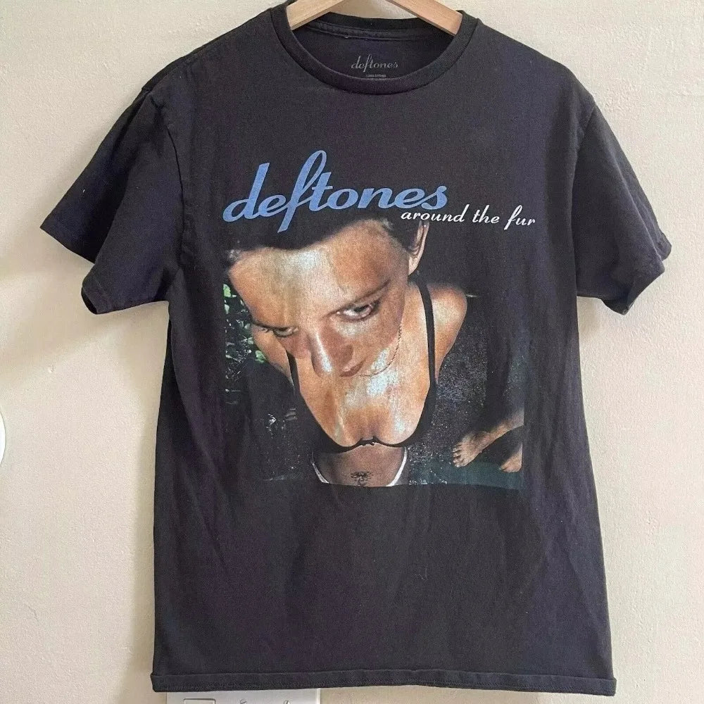 Deftones Around The Fur Men Women Printed T-Shirt Black Band Unisex Cotton Summer Street Harajuku T Shirts