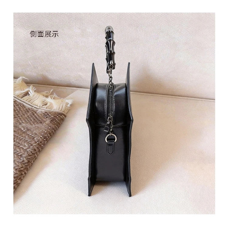 Niche Gothic Chapel Handbag for Women Unique Stained Glass Cathedral Tote Bag Bamboo Crossbody Bag for Dark Grunge Aesthetic