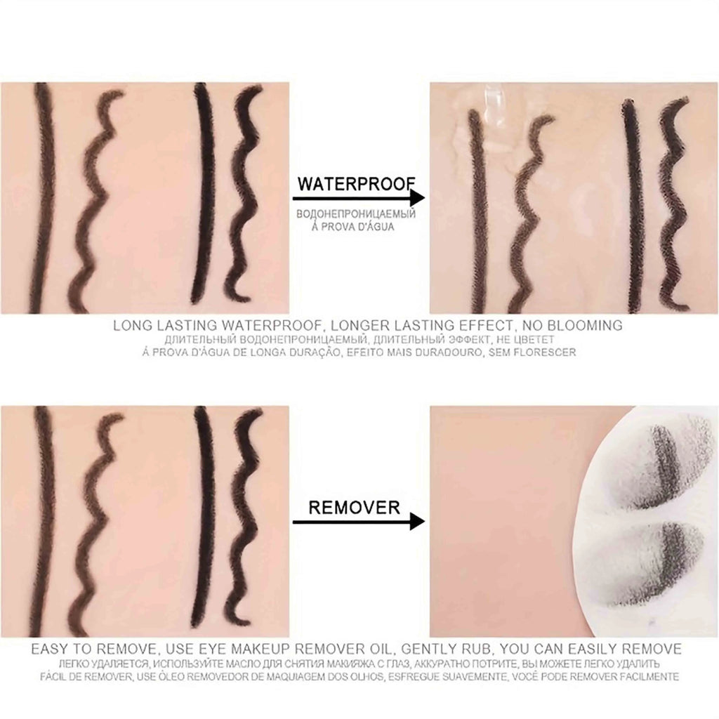 5pcs Black Eyeliner Gel Pen Waterproof Sweat Proof Smooth Non-Caking Eye Makeup Gift for Cosmetics Enthusiasts