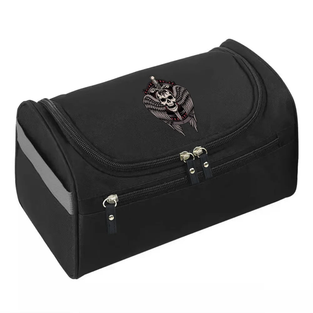 2023 MakeUp Wash Pouch Women's Travel Toiletries Bag Hook Up Cosmetic Bags Men Zipper Handbag Make Up Case Skull Print Organizer