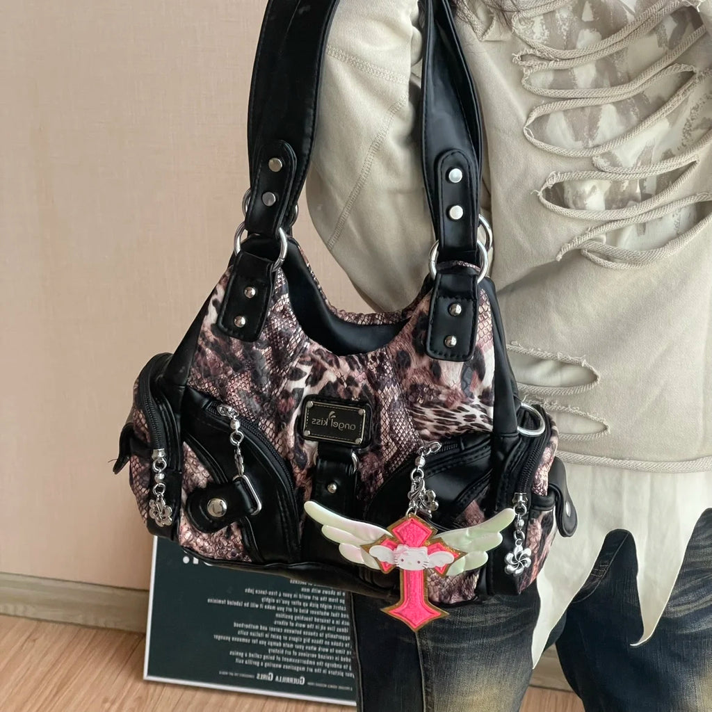 Angel Kiss Soft Tote Bag Women Handbags Small Top-handle Fashion Satchel Multi-Pockets Crossbody Shoulder Bag Hobos Phone Pack