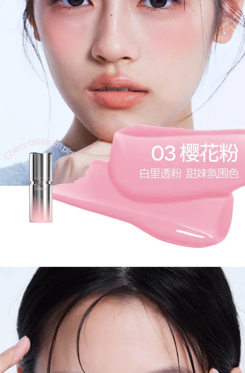 I wawa Bang Bang Liquid Blush,Cheek & Lip Tint,Natural Water Glow Dewy Finish,Long-Lasting Face Makeup Blusher Stick