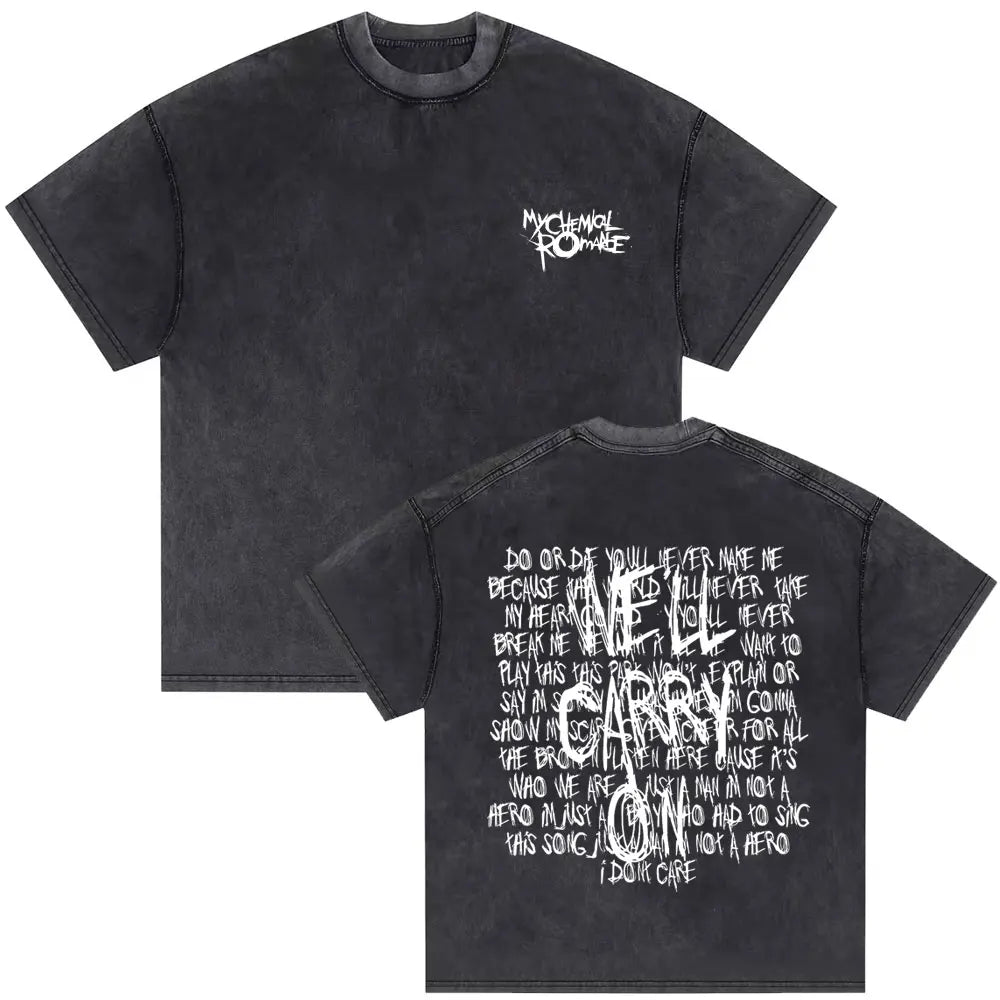 Washed Vintage My Chemical Romance 2007 Tour T Shirt Men Women Parade Punk Emo Rock Band T-shirts Man Fashion Oversized T Shirts