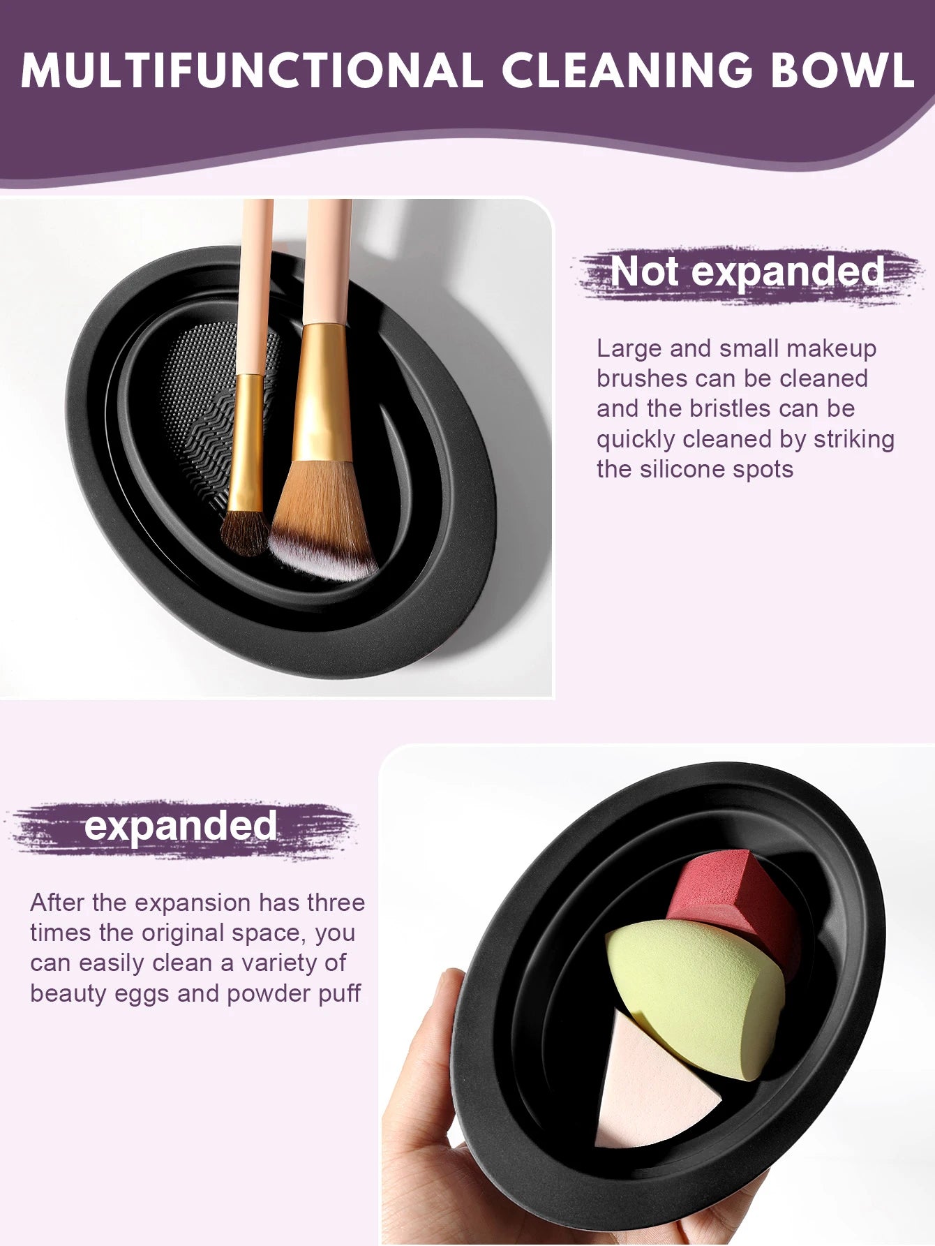 54PCS Makeup Tools:32PCS Makeup brush set+4PCS Makeup Tools+18PCS Makeup Sponges