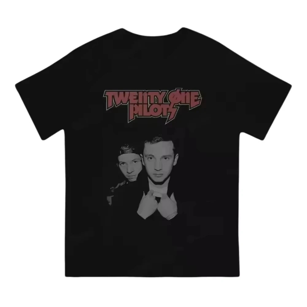 Twenty One Pilots Band World Tour Back T-shirt Women Men Short Sleeve Oversized Rapper Hip Hop Punk Street Harajuku Unisex Tees