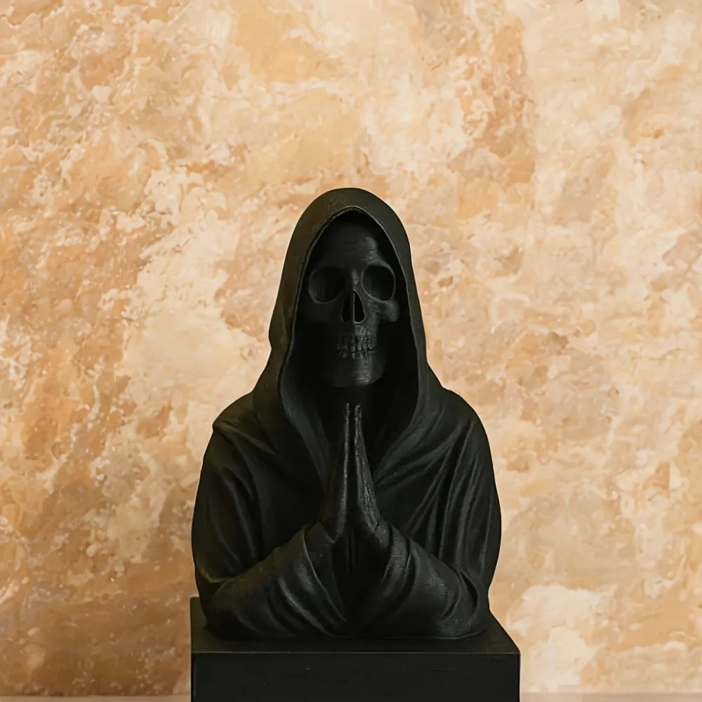A dark aesthetic, black death skull decoration-Gothic art decoration is suitable for study/Halloween/secret room decoration.