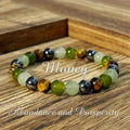 1PC Money & Prosperity Crystal Beaded Bracelet Green Tiger Eye Stone Bangle Lucky Wealth Charm Daily Gift Jewelry ﻿